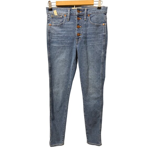 Madewell 10" High-Rise Skinny Jeans In Tencel Denim With Magic Pockets Button Fl - Picture 1 of 12